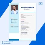 سيرة ذاتية باللغة العربية بتصميم أزرق احترافي قابل للتعديل PSD